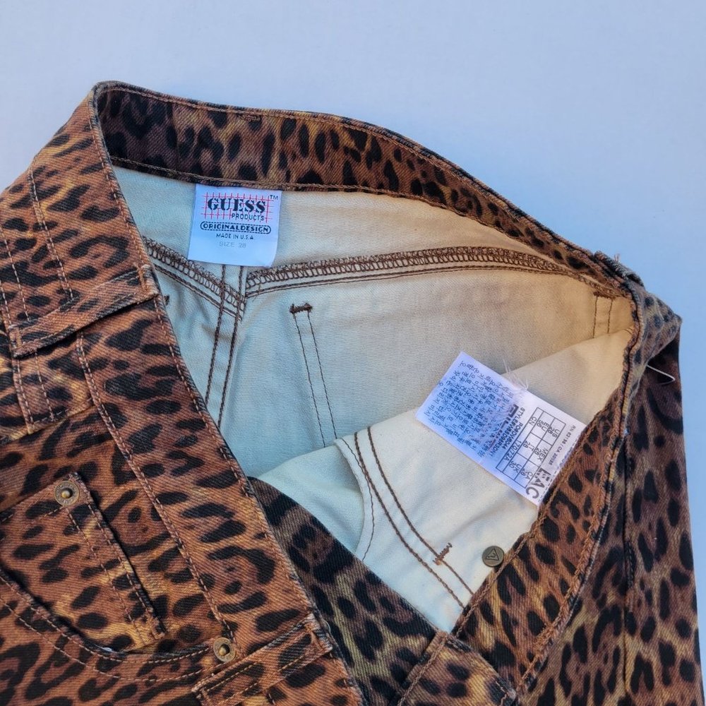 GUESS Leopard Print Denim Mini Skirt - Picture 6 of 8